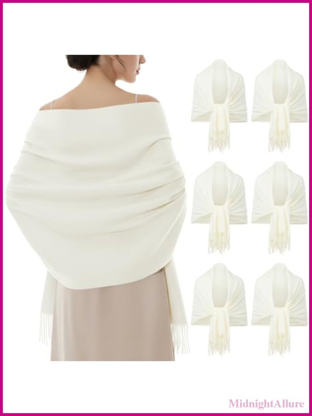 Faux Shawl Wraps for Women Wedding Bridal Polyester Set